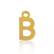 Stainless steel charm initial B Gold